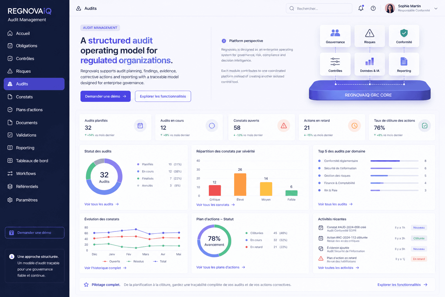 Gestion des audits feature screenshot